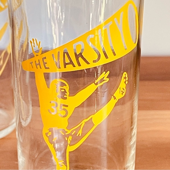 Set of 4 Vintage Drinking Glasses Yellow Varsity Football - Picture 10 of 11